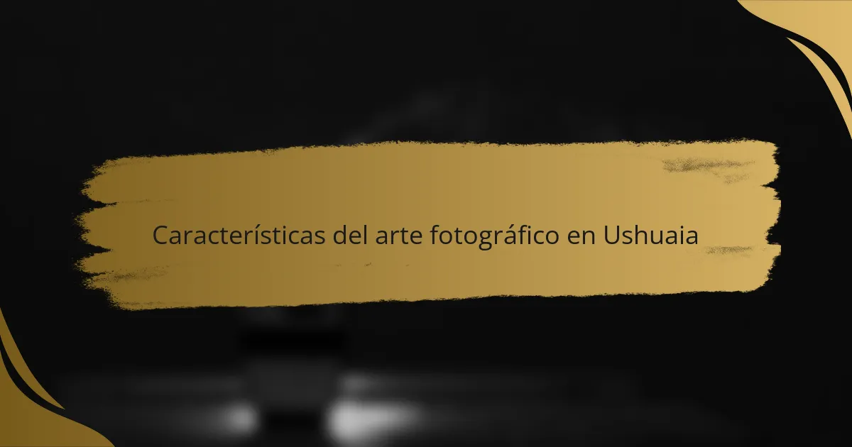Características del arte fotográfico en Ushuaia