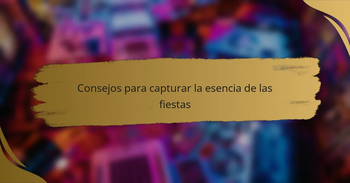 Consejos para capturar la esencia de las fiestas