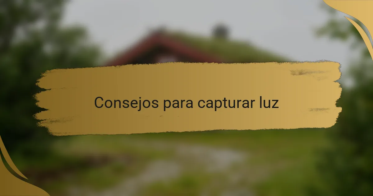 Consejos para capturar luz