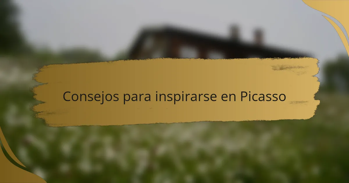 Consejos para inspirarse en Picasso
