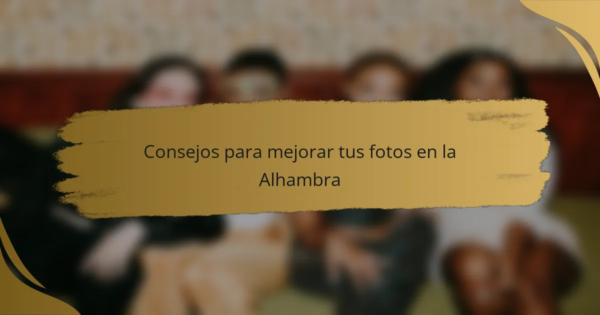 Consejos para mejorar tus fotos en la Alhambra