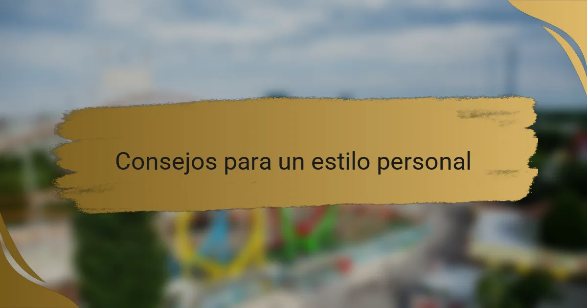 Consejos para un estilo personal