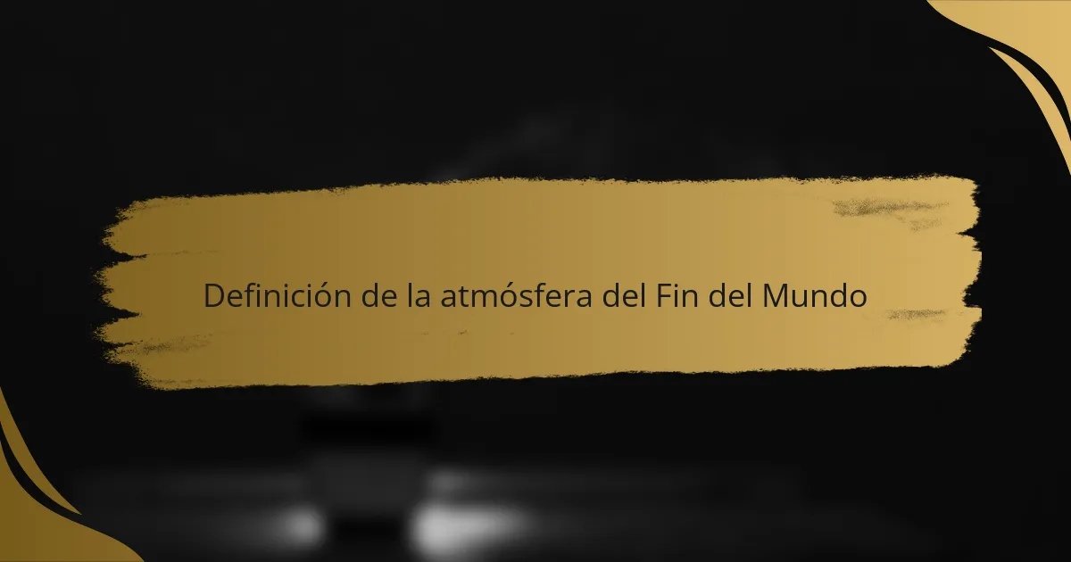 Definición de la atmósfera del Fin del Mundo