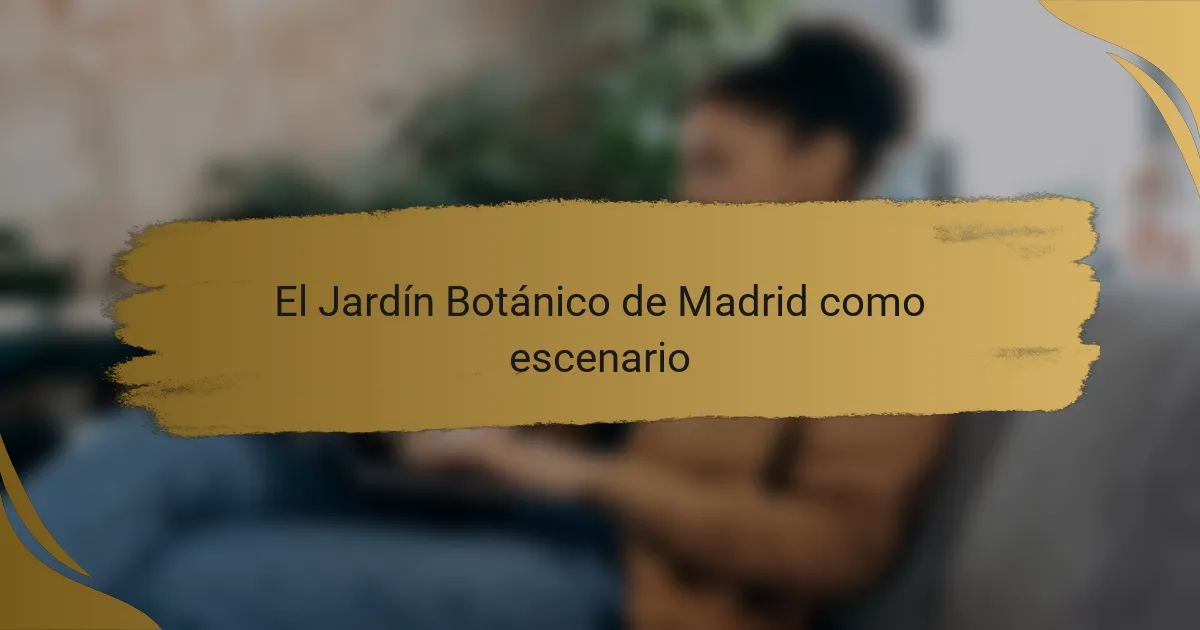 El Jardín Botánico de Madrid como escenario