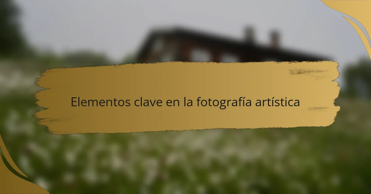 Elementos clave en la fotografía artística