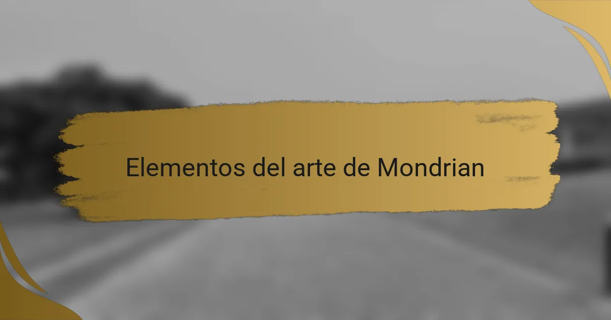 Elementos del arte de Mondrian