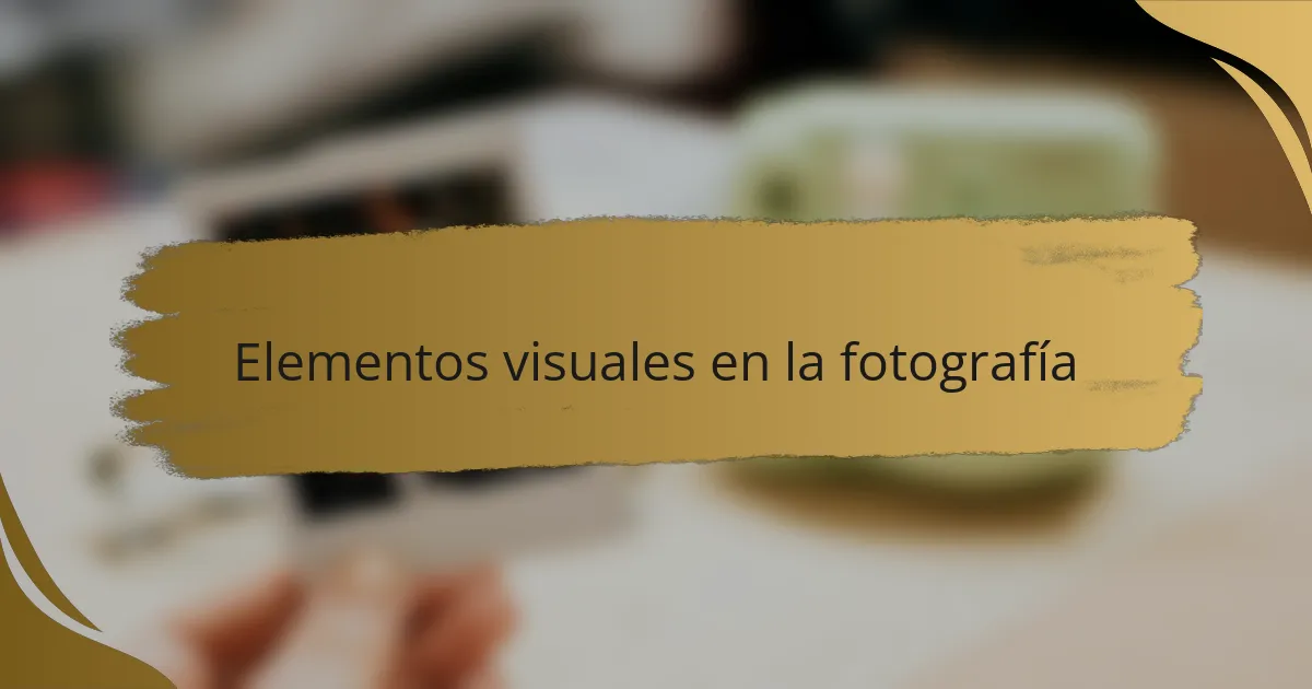 Elementos visuales en la fotografía