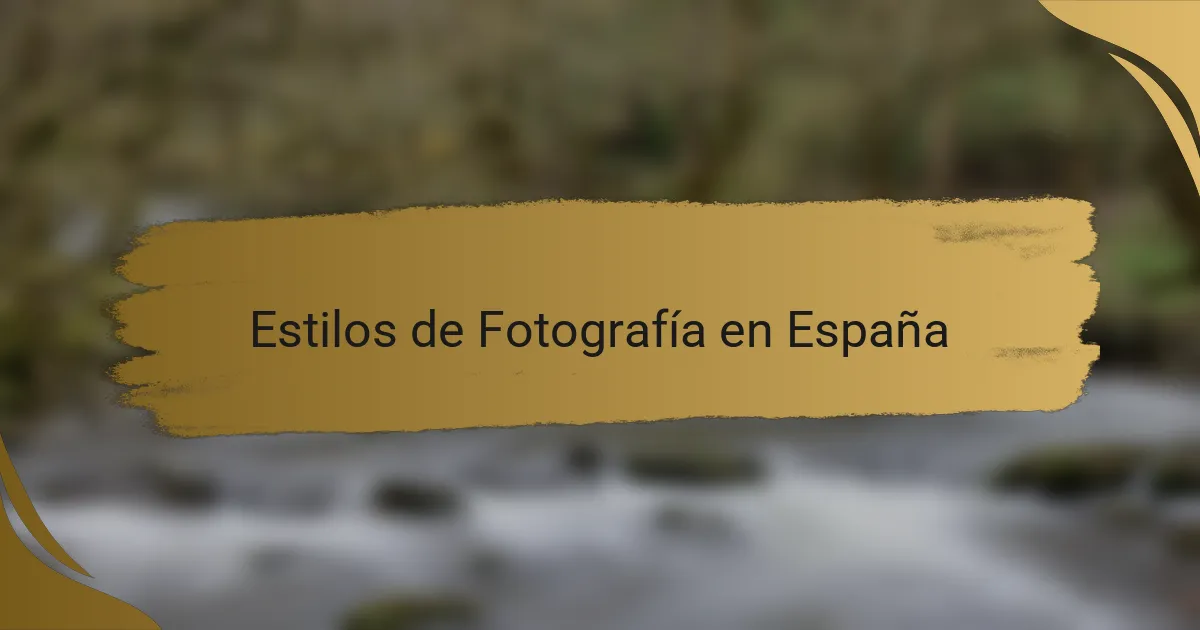 Estilos de Fotografía en España