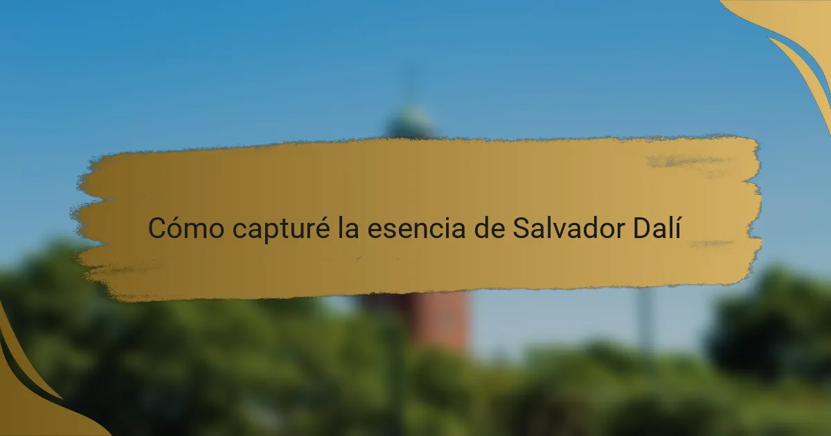 Cómo capturé la esencia de Salvador Dalí
