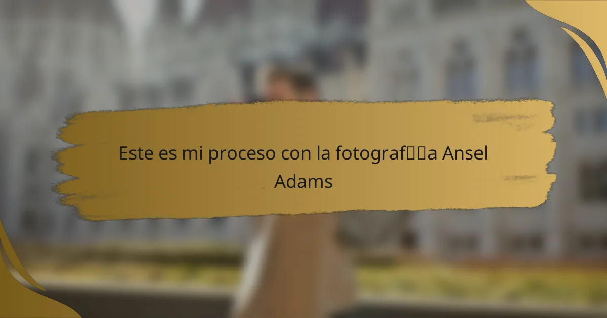 Este es mi proceso con la fotografía Ansel Adams