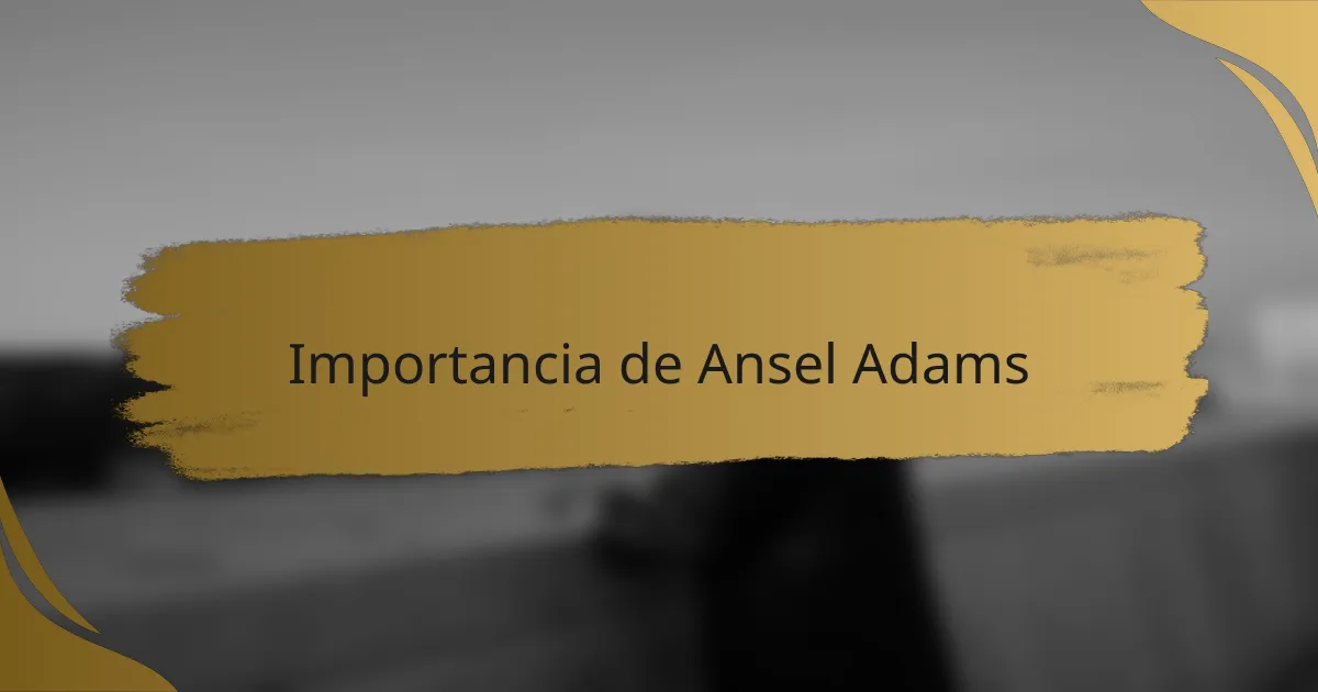 Importancia de Ansel Adams