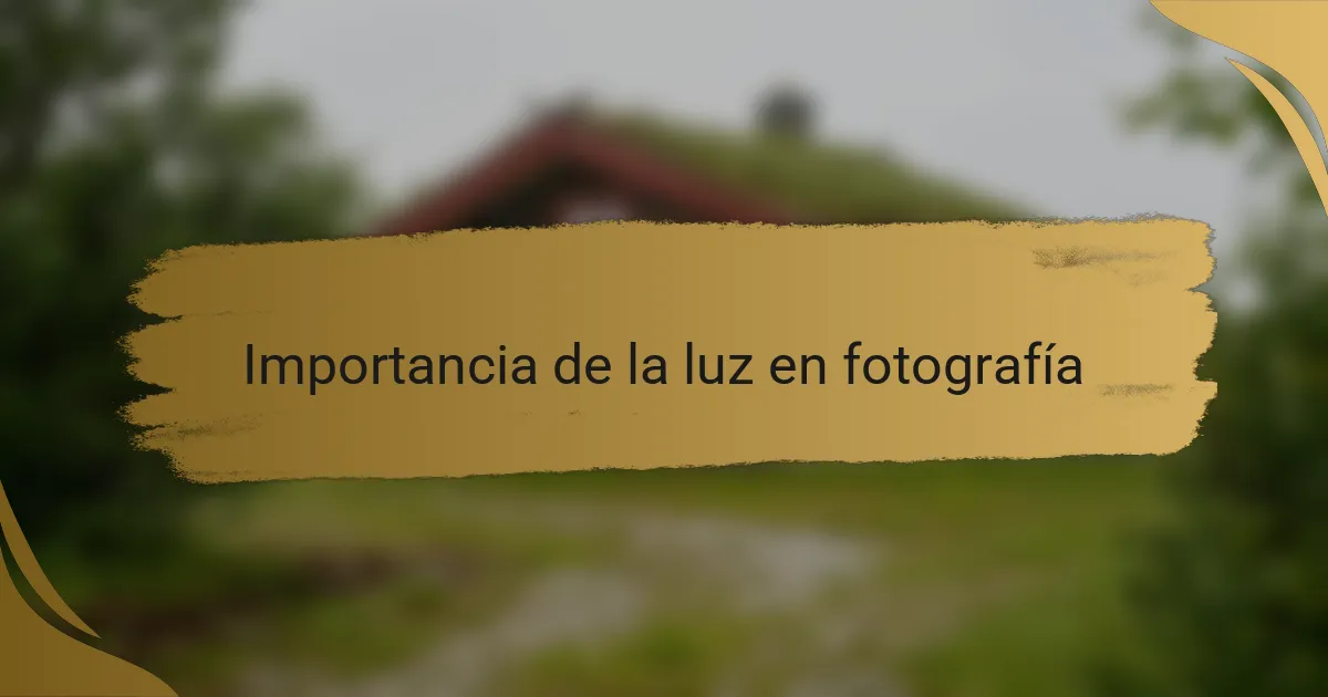 Importancia de la luz en fotografía
