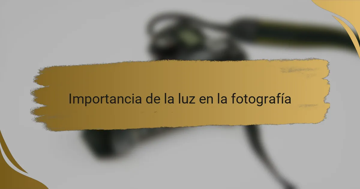 Importancia de la luz en la fotografía