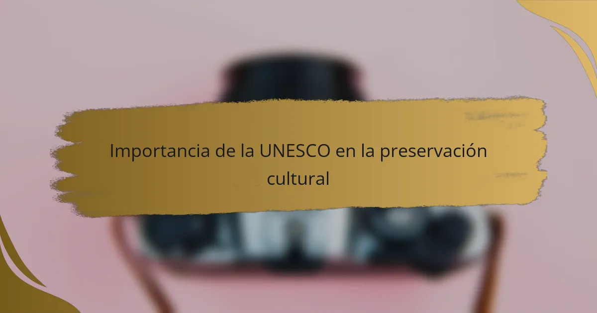 Importancia de la UNESCO en la preservación cultural