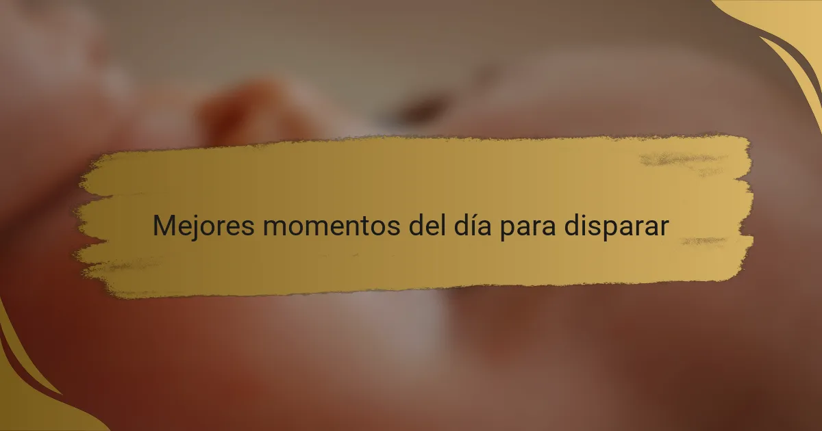Mejores momentos del día para disparar