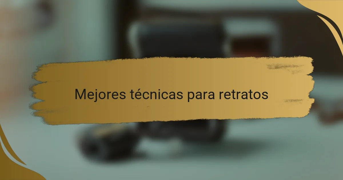 Mejores técnicas para retratos