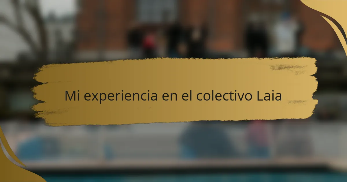 Mi experiencia en el colectivo Laia