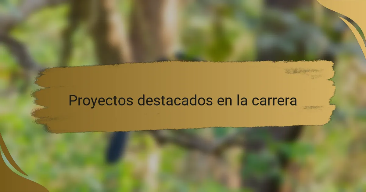 Proyectos destacados en la carrera