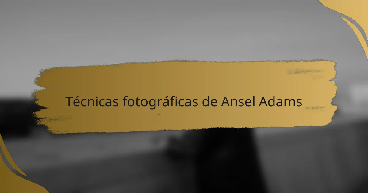 Técnicas fotográficas de Ansel Adams