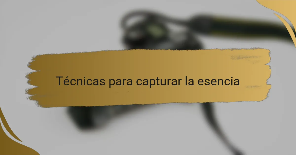 Técnicas para capturar la esencia