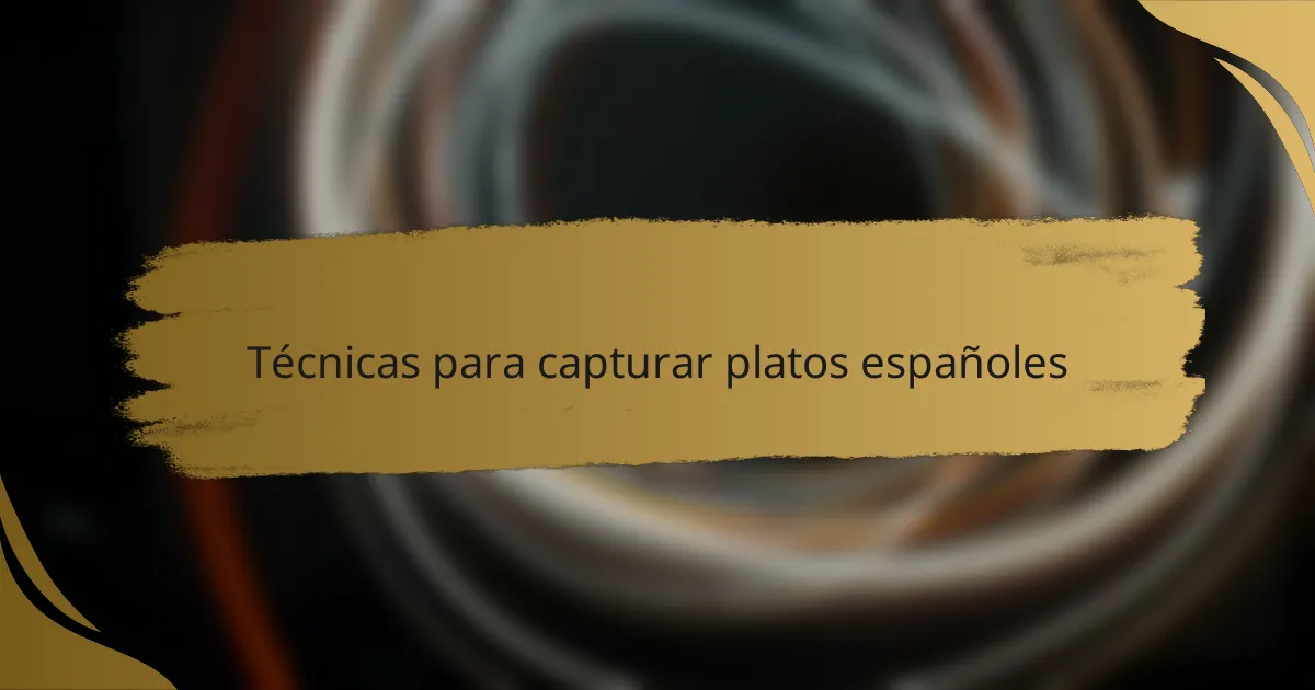 Técnicas para capturar platos españoles